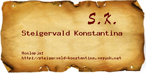 Steigervald Konstantina névjegykártya